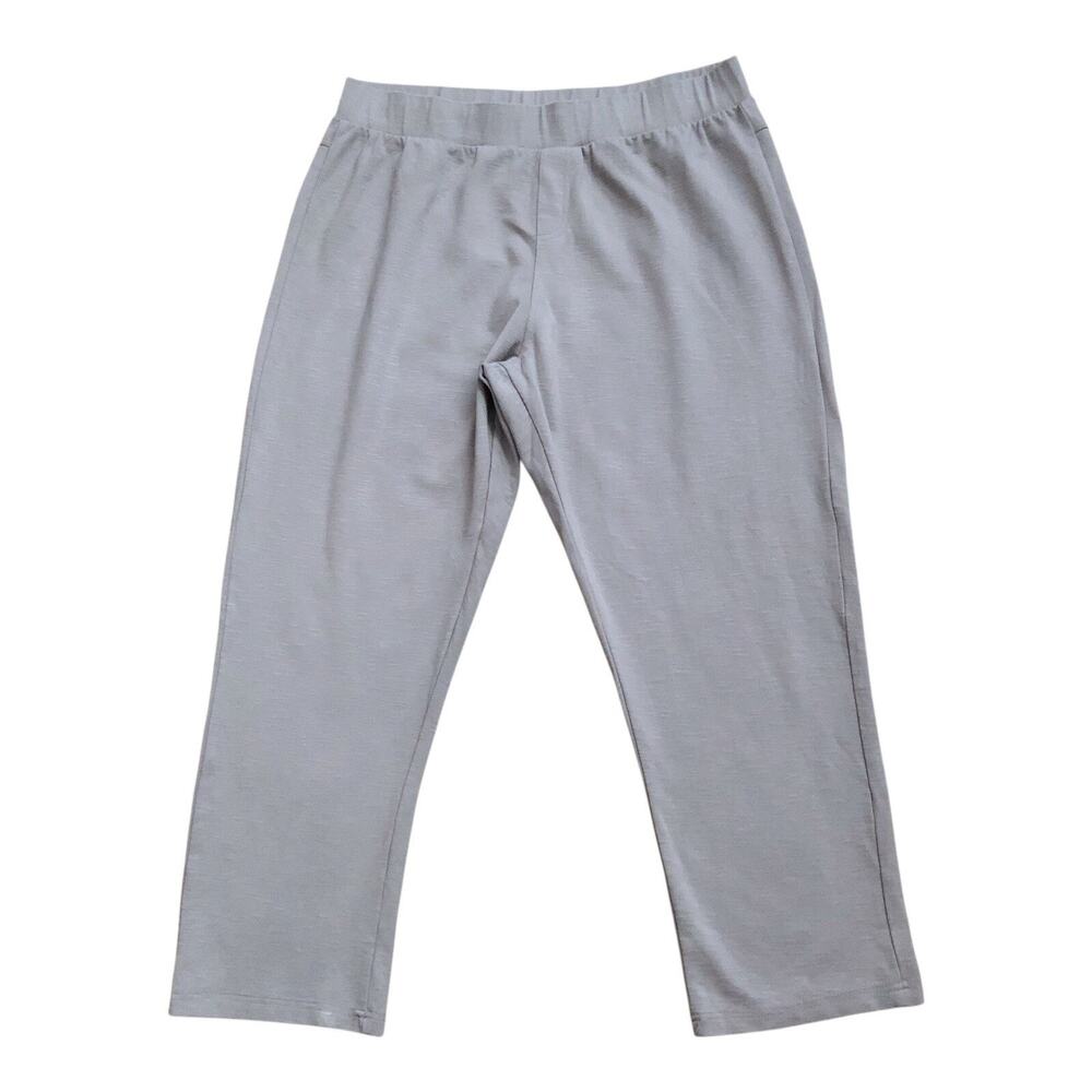 SERRA Womens Size XL Gray Pull On Stretch Rayon Blend Pull On Cropped Pants